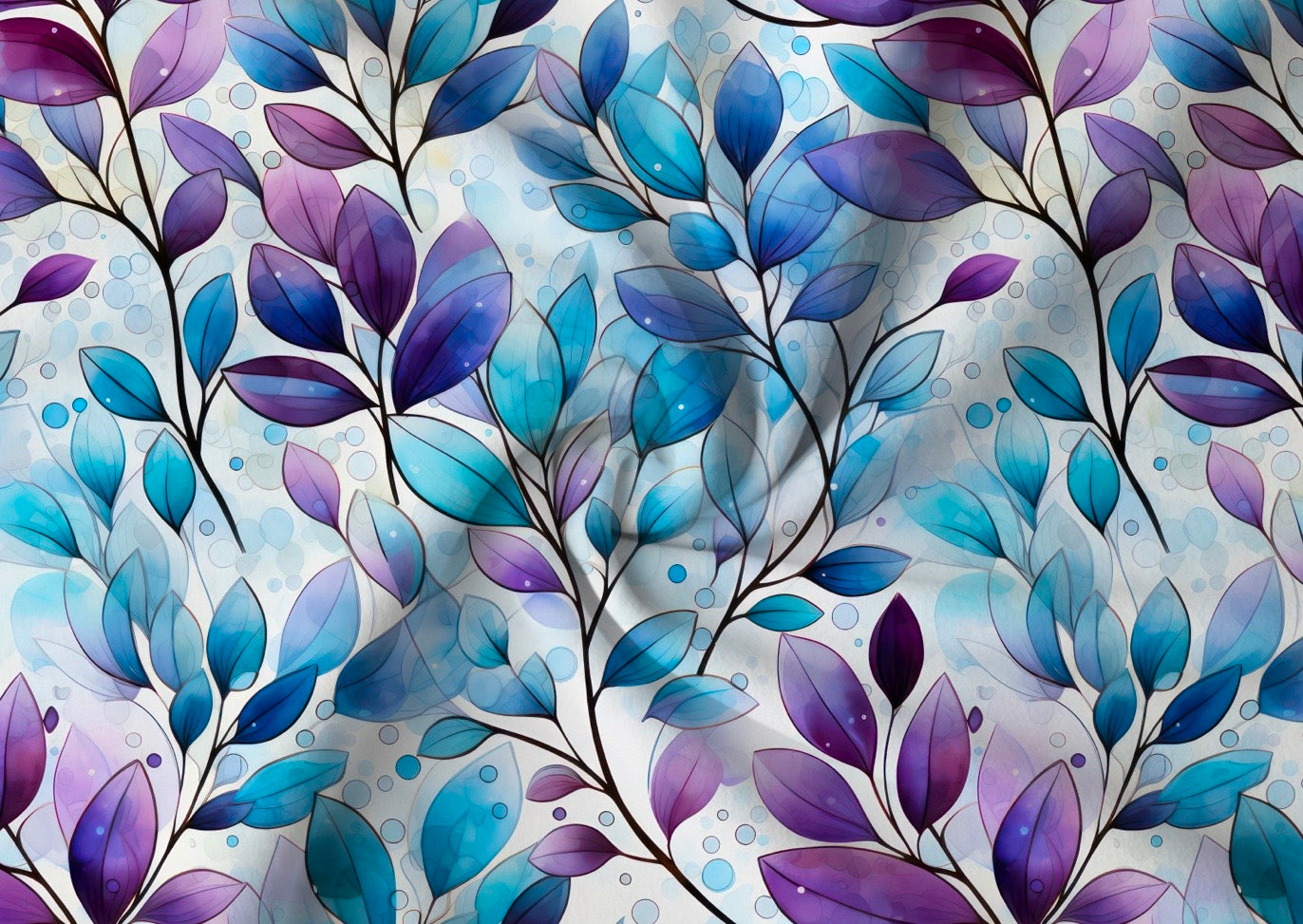 Pastell Blue Violett Leaves Dauervorbestellung